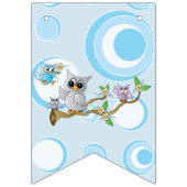 Cute Blue Baby Owls Baby shower Vlaggetjes (Tweede vlag)