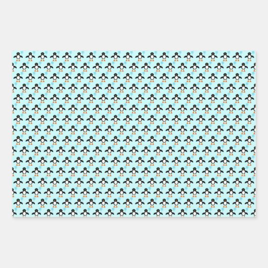 Cute Blue Baby Penguin Inpakpapier Vel (Voorkant 3)