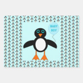 Cute Blue Baby Penguin Inpakpapier Vel (Voorkant)