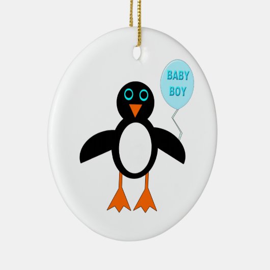 Cute Blue Baby Penguin Ornament (Rechts)
