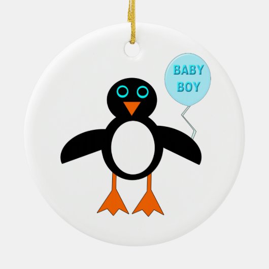 Cute Blue Baby Penguin Ornament (Achterkant)