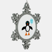 Cute Blue Baby Penguin Ornament (Links)
