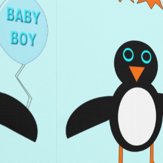 Cute Blue Baby Penguin Patterned Behang (Zoom)