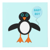 Cute Blue Baby Penguin Personalized Kubus (Voorkant)