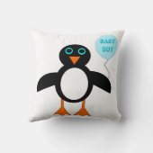 Cute Blue Baby Penguin Pillow Kussen (Achterkant)