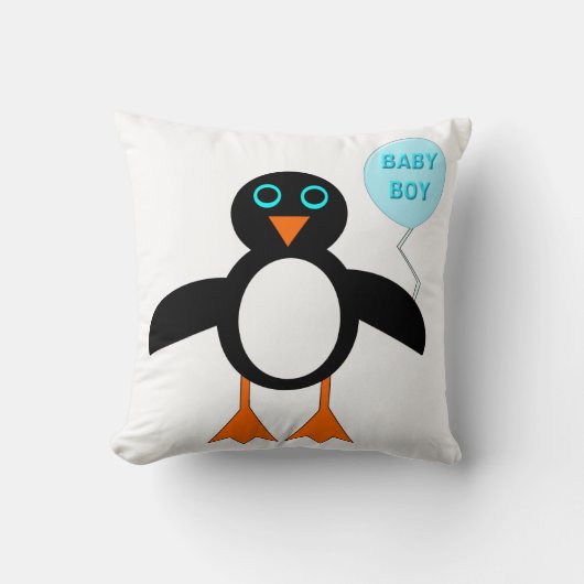Cute Blue Baby Penguin Pillow Kussen (Voorkant)