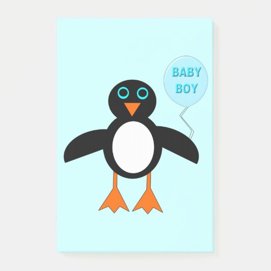 Cute Blue Baby Penguin Post merkt op Pad Post-it® Notes (Voorkant)