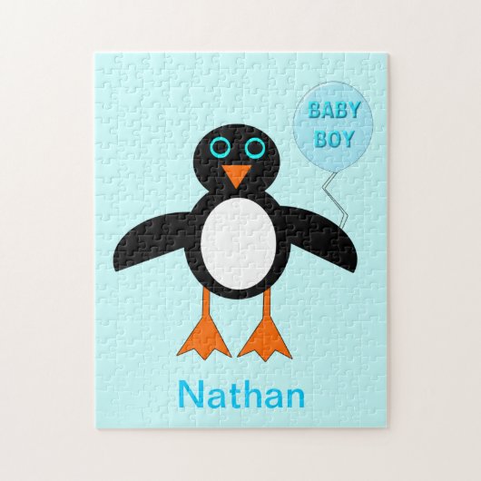 Cute Blue Baby Penguin Puzzle Legpuzzel (Verticaal)