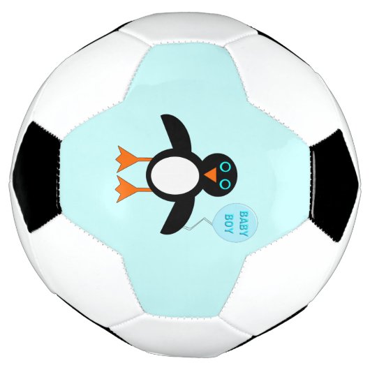 Cute Blue Baby Penguin Voetbal (Gedraaid)