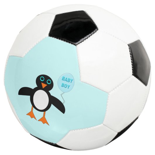 Cute Blue Baby Penguin Voetbal (Drie kwart)