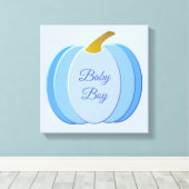 Cute Blue Baby Pumpkin - Aangepast Canvas Afdruk (Insitu (Houten vloer))