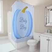 Cute Blue Baby Pumpkin - Aangepast Douchegordijn (In situ)