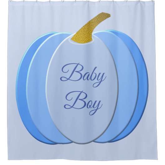 Cute Blue Baby Pumpkin - Aangepast Douchegordijn (Voorkant)