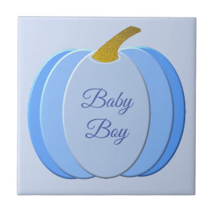 Cute Blue Baby Pumpkin - Aangepast Tegeltje