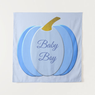 Cute Blue Baby Pumpkin - Aangepast Wandkleed