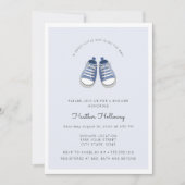 Cute Blue Baby Shoes, Baby shower Kaart (Voorkant)