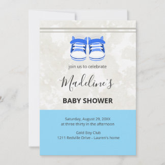 Cute Blue Baby Shower Invitation – Baby Boy Custom Kaart