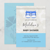Cute Blue Baby Shower Invitation – Baby Boy Custom Kaart (Voorkant / Achterkant)