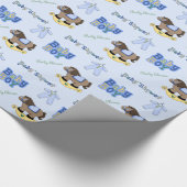 Cute Blue Baby shower Wrapping Paper Cadeaupapier (Hoek)