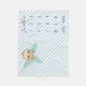 Cute Blue Baby Sloth Baby Milestone Fleece Deken (Voorkant)
