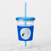 Cute Blue Baby Stork Acryl Drinkbeker (Voorkant)