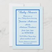 Cute Blue Baby Stork Baby shower Custom Kaart (Achterkant)