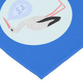 Cute Blue Baby Stork Baby shower Korte Tafelloper (Hoek)
