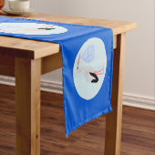 Cute Blue Baby Stork Baby shower Korte Tafelloper (Voorbeeld)