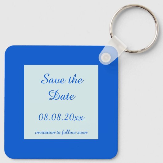 Cute Blue Baby Stork Baby shower Sleutelhanger (Achterkant)