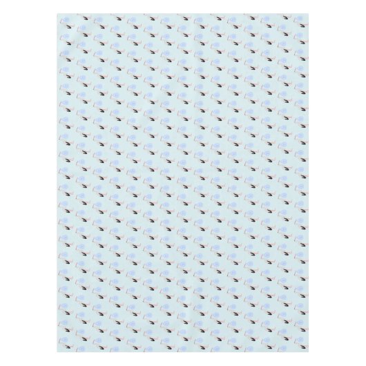 Cute Blue Baby Stork Baby shower Tafelkleed (Voorkant)