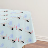 Cute Blue Baby Stork Baby shower Tafelkleed (Voorbeeld)