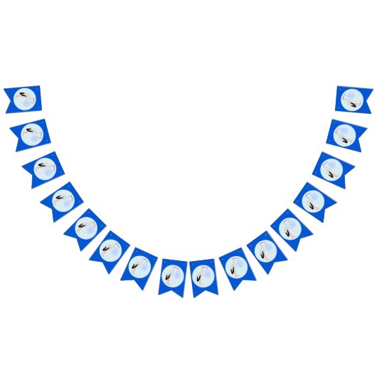 Cute Blue Baby Stork Baby shower Vlaggetjes (Alle)