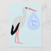 Cute Blue Baby Stork Briefkaart (Voorkant)
