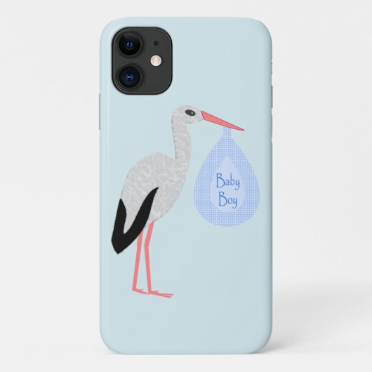 Cute Blue Baby Stork Case-Mate iPhone Case (Achterkant)