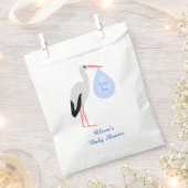 Cute Blue Baby Stork Custom Baby shower Bedankzakje (Geknipt)