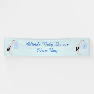 Cute Blue Baby Stork Custom Baby shower Spandoek