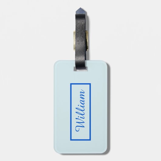 Cute Blue Baby Stork Custom Bagagelabel (Achterkant verticaal)