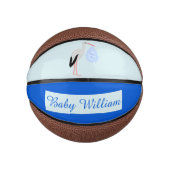 Cute Blue Baby Stork Custom Basketbal (Voorkant)