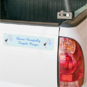 Cute Blue Baby Stork Custom Bumpersticker (Op Truck)