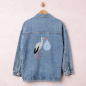 Cute Blue Baby Stork Denim Jacket (Hangar)