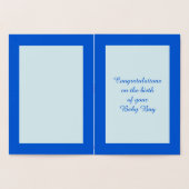 Cute Blue Baby Stork Folie Kaarten (Binnen)