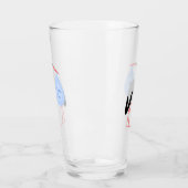 Cute Blue Baby Stork Glas (Links)
