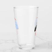 Cute Blue Baby Stork Glas (Rechts)