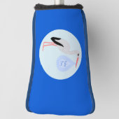 Cute Blue Baby Stork Golfheadcover (Draai 90)
