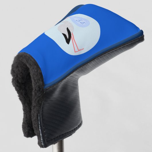 Cute Blue Baby Stork Golfheadcover (3/4 voorkant)