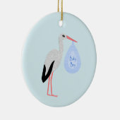 Cute Blue Baby Stork Keramisch Ornament (Rechts)