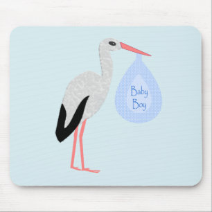Cute Blue Baby Stork Muismat