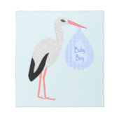 Cute Blue Baby Stork Notitieblok (Voorkant)