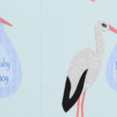 Cute Blue Baby Stork Pattered Behang (Zoom)