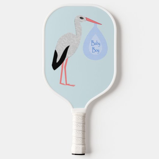 Cute Blue Baby Stork Pickleball Paddle (Achterkant)